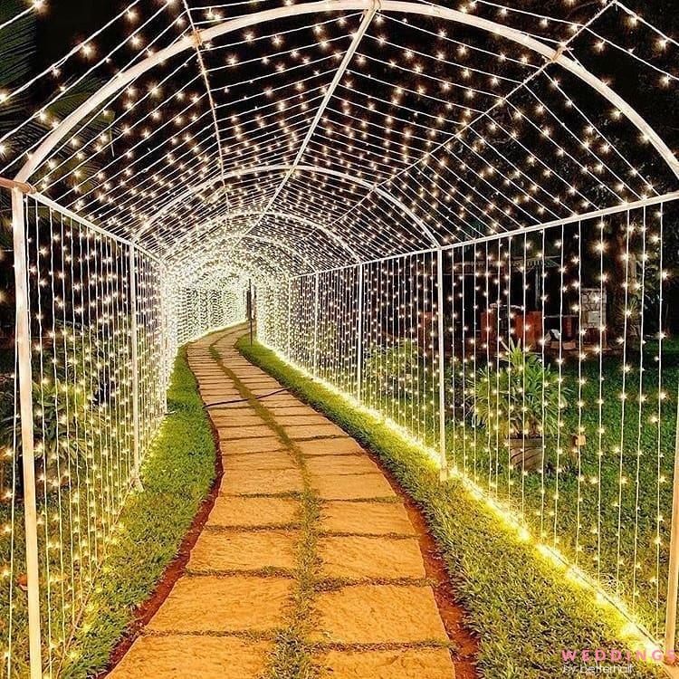 Photo of Fairy Lights Wedding Venue Entrance Decor Ideas