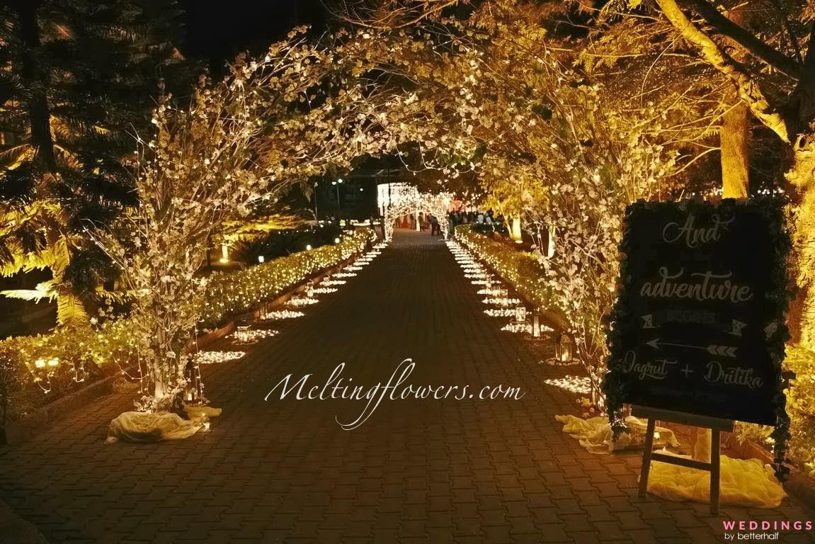 Photo of Fairy Light Floral Venue Entrance Decor Ideas