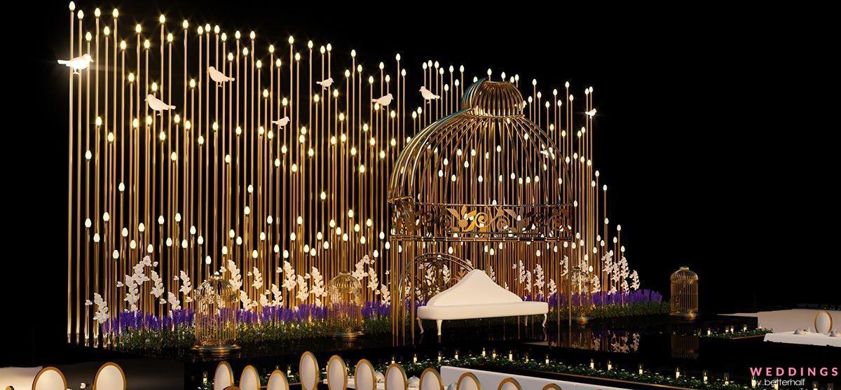 Photo of Classy Gold Fairy Lights Stage Decor Ideas