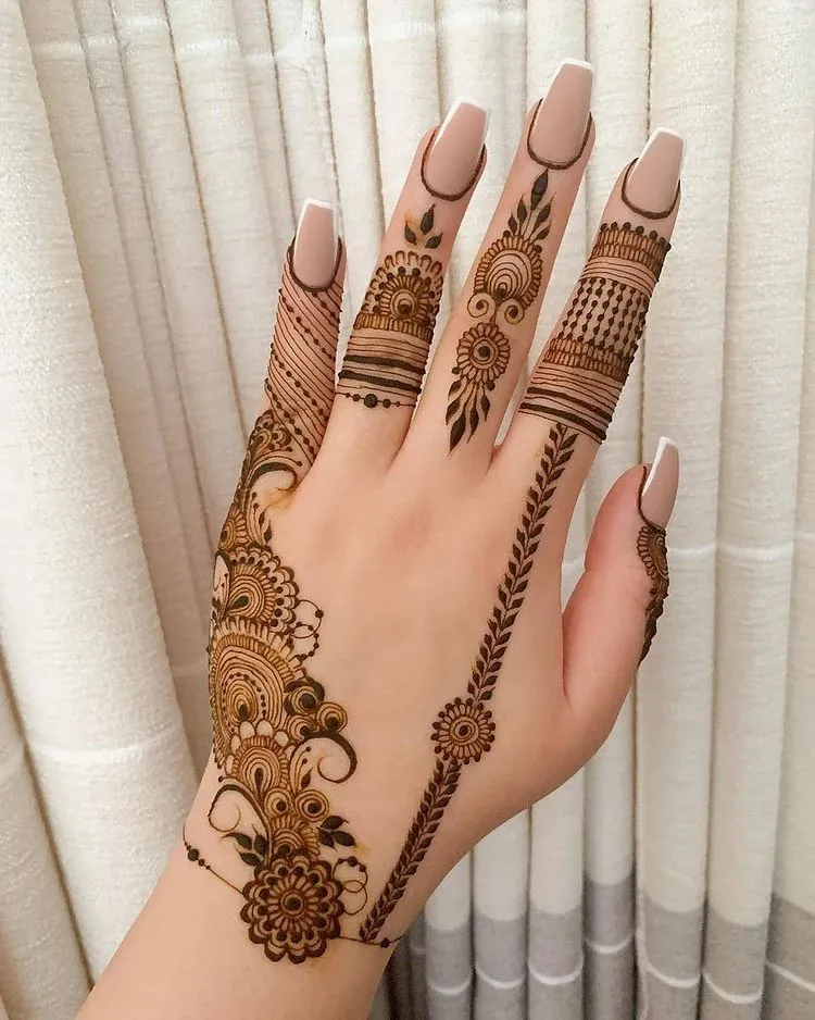 Simple Mehendi Design on sides Photo of Simple Mehendi Design on sides