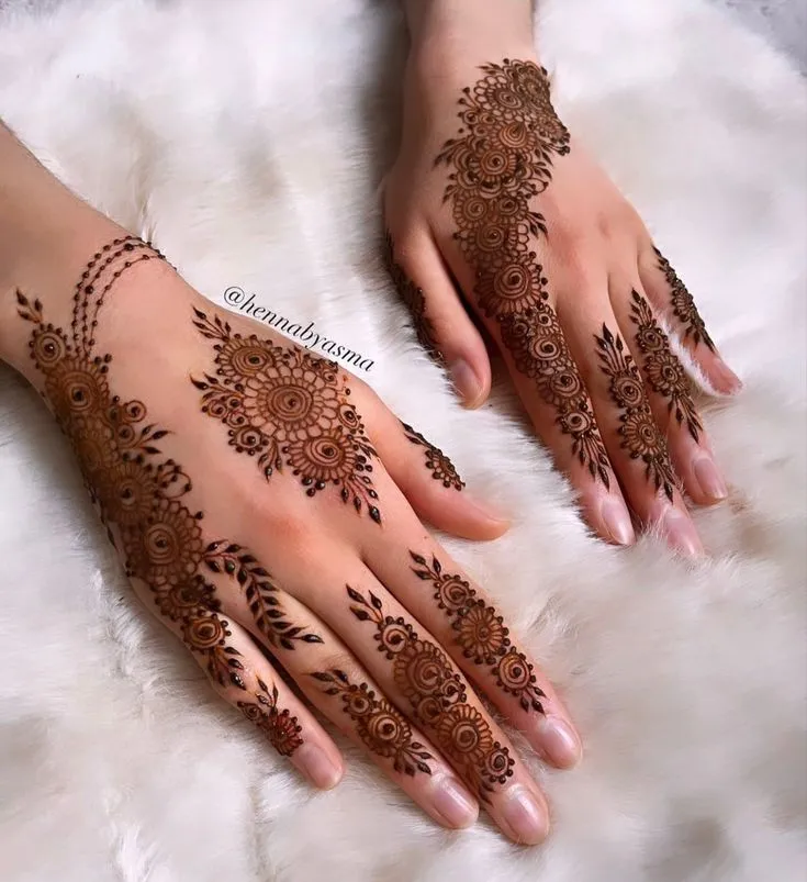 photo of Floral Puzzle Finger Mehndi