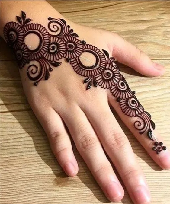 photo of Clean Circle-Based Arabic Mehndi Design