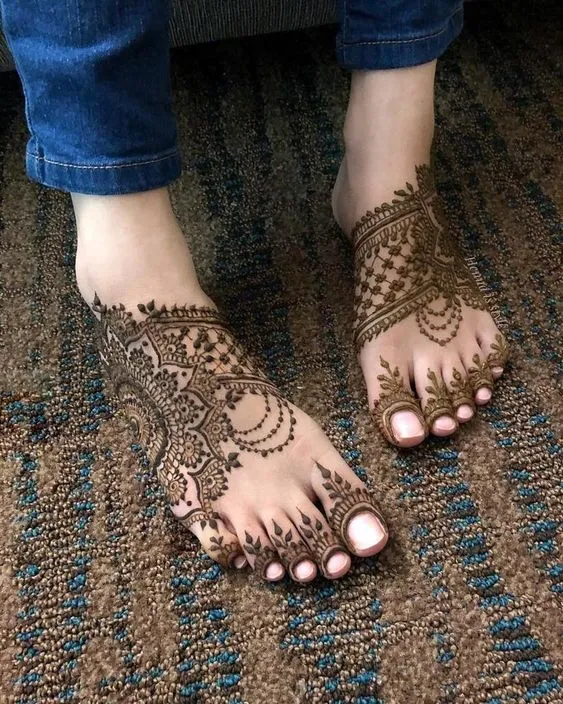 photo of Royal Floral Foot Mehndi Design