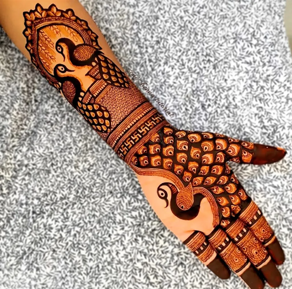 photo of Stylish Arabic Mehndi Design With Peacocks