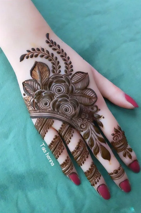 photo of Rose Pattern Arabic Mehndi