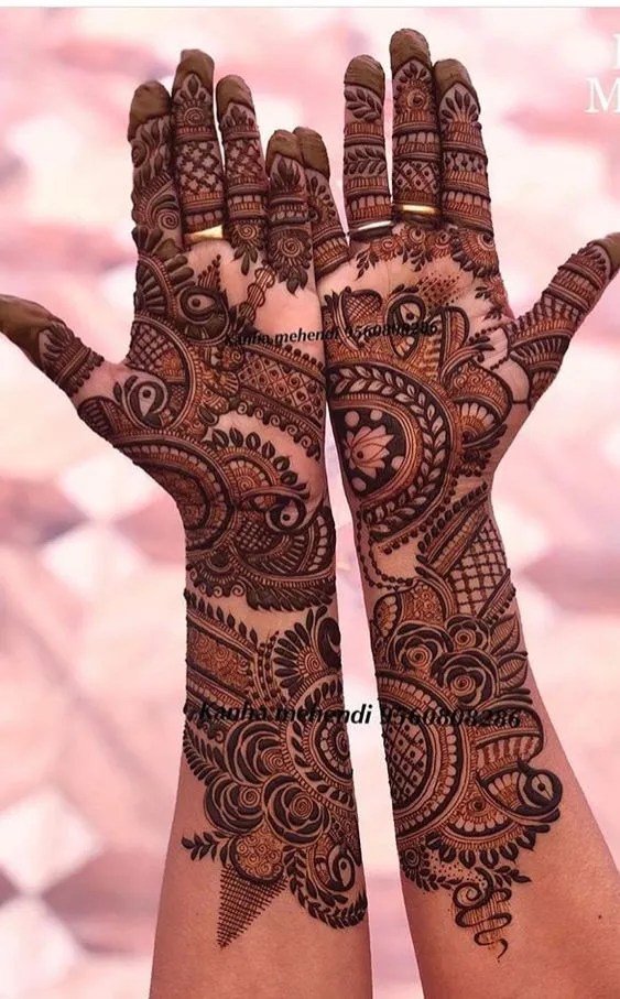 photo of Arabic Mehndi Design With Traditional Indian Elements