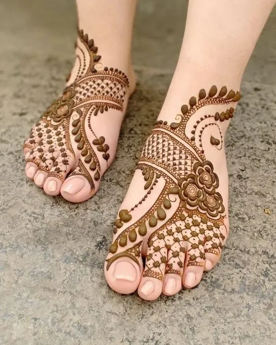 photo of 3D Foot Mehndi Design For Women