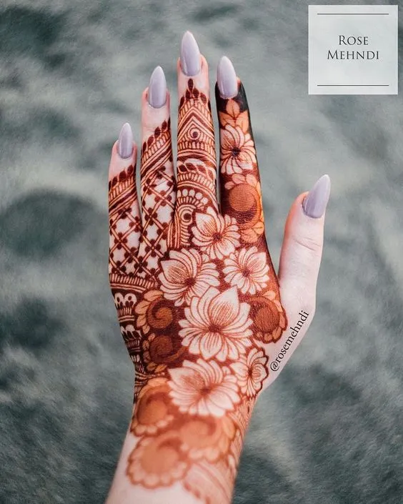 photo of Opulent Mehndi Design With Lotus Motifs