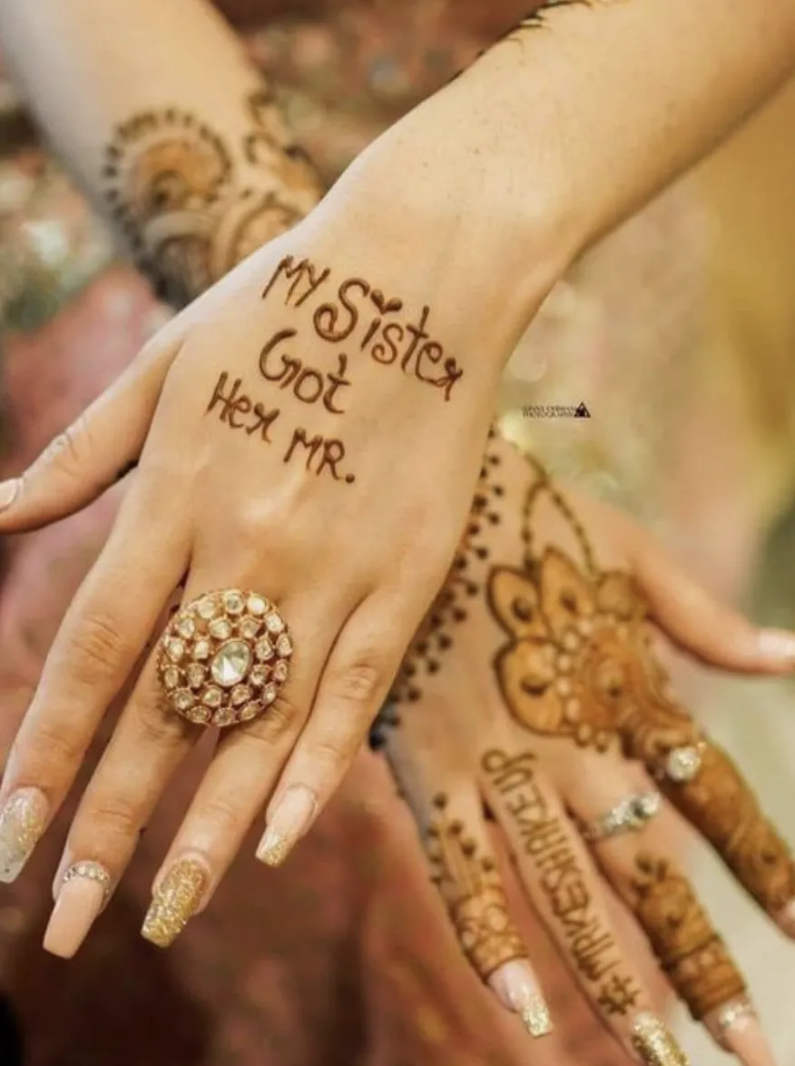 Sister of the Bride Mehndi Design Photo of Sister of the Bride Mehndi Design