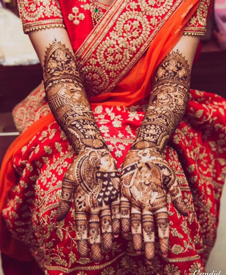 Marriage Motif Mehndi Art Photo of Marriage Motif Mehndi Art