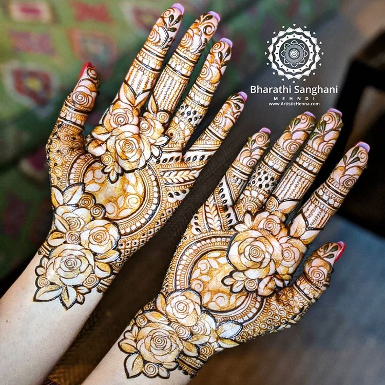 Floral Mehndi Designs for Bridesmaids Photo of Floral Mehndi Designs for Bridesmaids