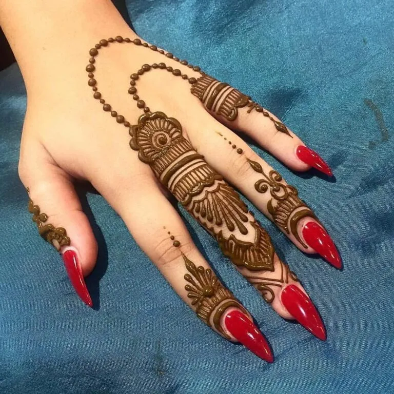 Henna Jewels Across Fingers Photo of Henna Jewels Across Fingers