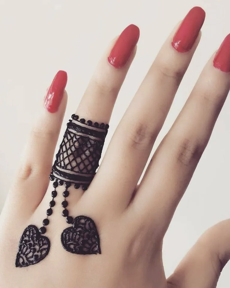 Mehndi Ring Design On Fingers Photo of Mehndi Ring Design On Fingers