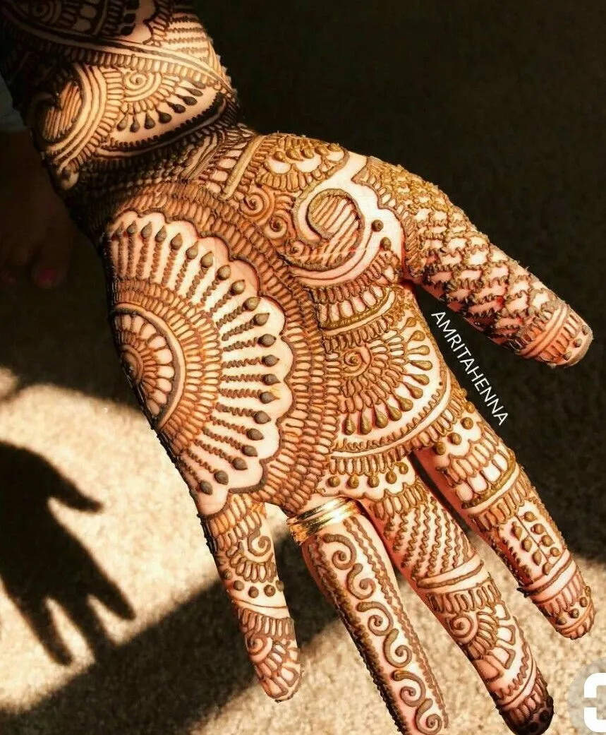 Traditional Palm Mehndi Design photo of Traditional Palm Mehndi Design