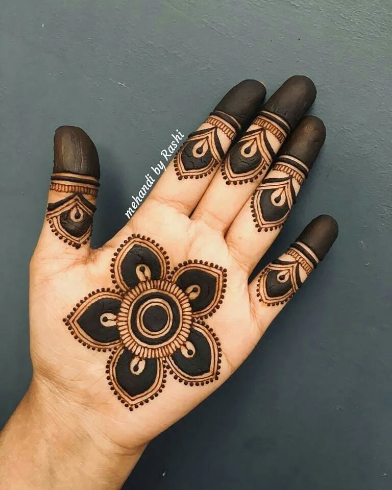 Single Flower Mehndi Design photo of Single Flower Mehndi Design