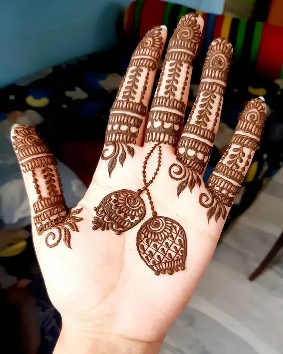 Elegant Finger Mehendi Design photo of Elegant Finger Mehendi Design