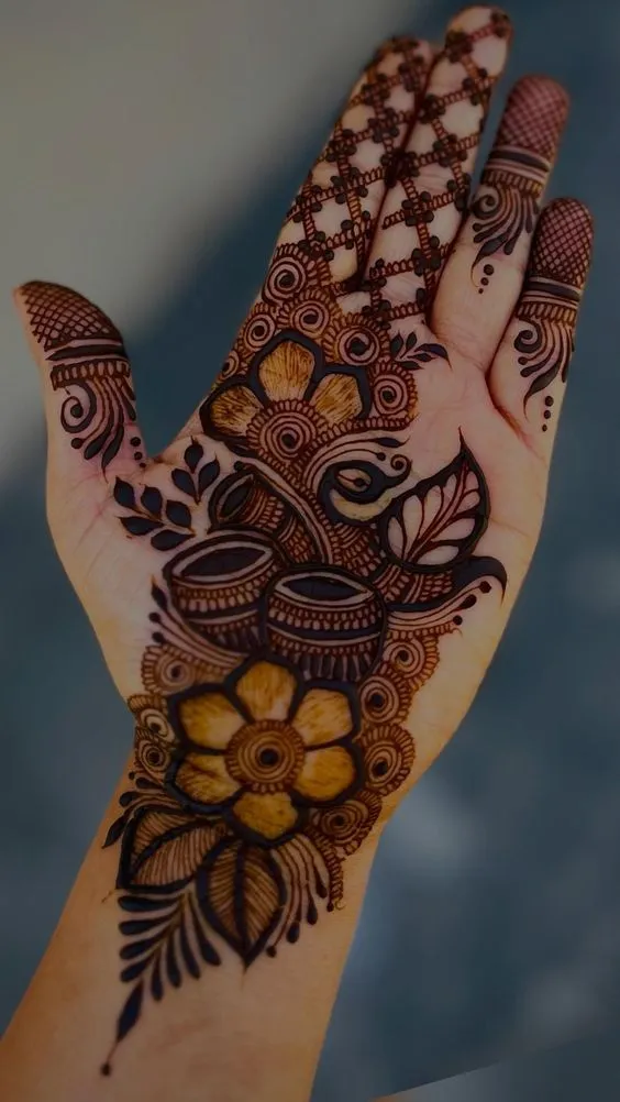 Mixed Pattern Mehndi Design photo of Mixed Pattern Mehndi Design