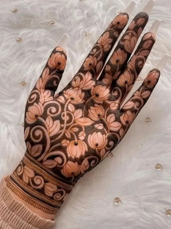 Unique Lotus-Inspired Mehndi photo of Unique Lotus-Inspired Mehndi