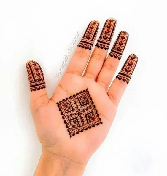 Simple Leaf Pattern Mehndi Design photo of Simple Leaf Pattern Mehndi Design