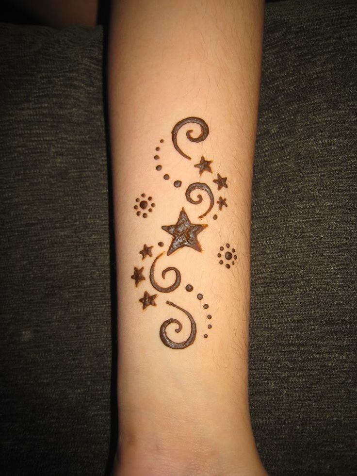 Starry mehndi design on arm Photo of Starry mehndi design on arm
