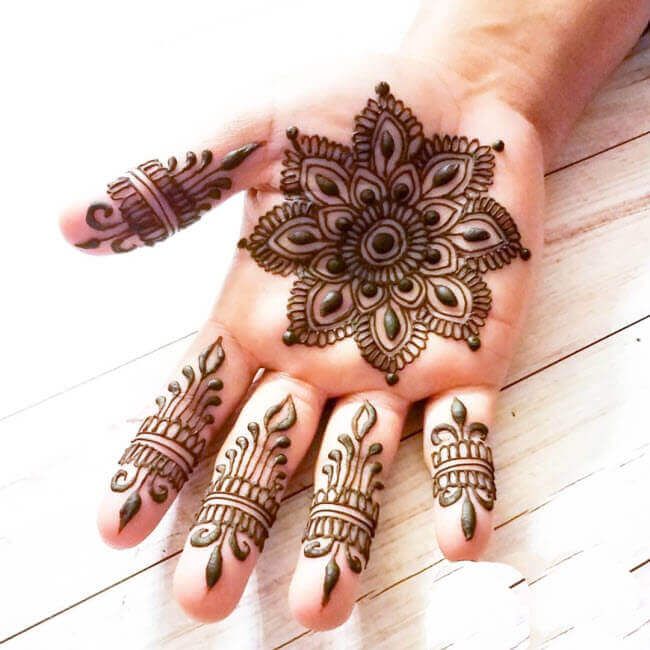Central Floral Mandala Hand Design Photo of Central Floral Mandala Hand Design