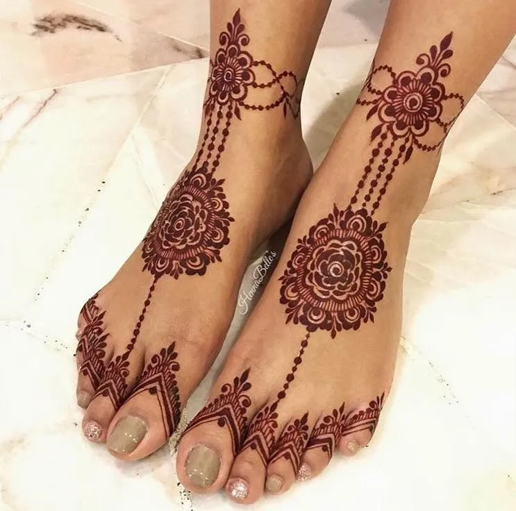 Mandala and Floral Foot Mehndi photo of Mandala and Floral Foot Mehndi
