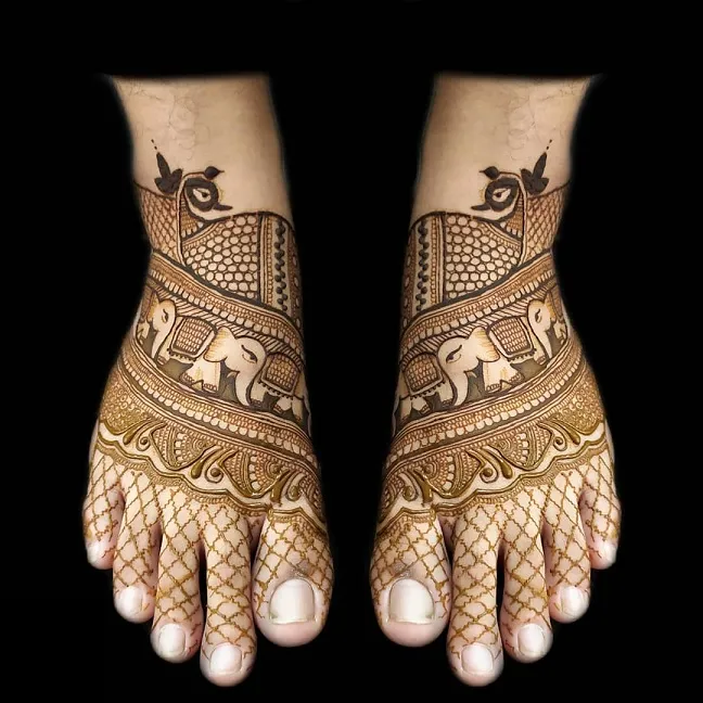 Traditional Groom Leg Mehndi Design Photo of Traditional Groom Leg Mehndi Design
