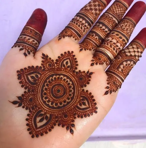 Mandala Mehndi Design for the Palm Photo of Mandala Mehndi Design for the Palm