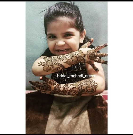 Full Hand Mehndi Design for Kids’ Hands Photo of Full Hand Mehndi Design for Kids’ Hands