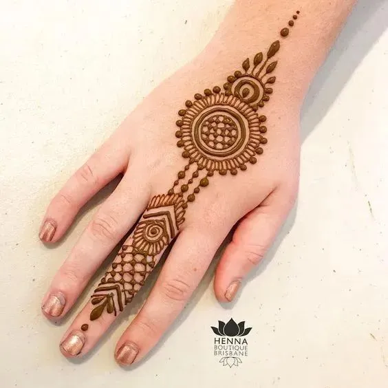 Mandala Mehndi Art for Backhand Photo of Mandala Mehndi Art for Backhand
