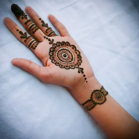 Photo of Round mehndi design inspired by rakshabandhan festival