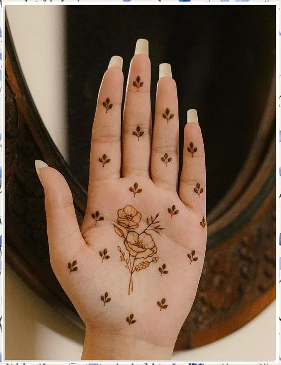 girl mehndi design aesthetic Photo of aesthetic girl mehndi design