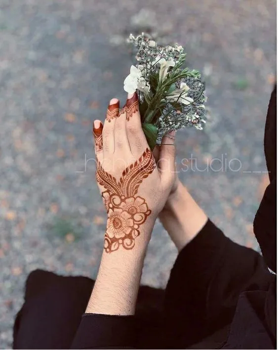 Photo of Ethereal bracelet mehndi  on backhand