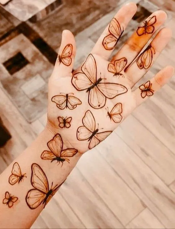 Photo of Cute butterfly mehndi design for simple occasions