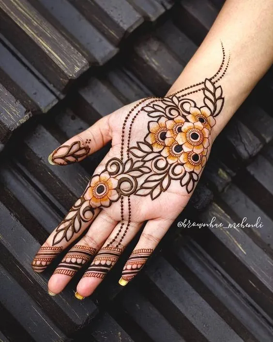 Photo of Simple Right Hand Mehndi Design