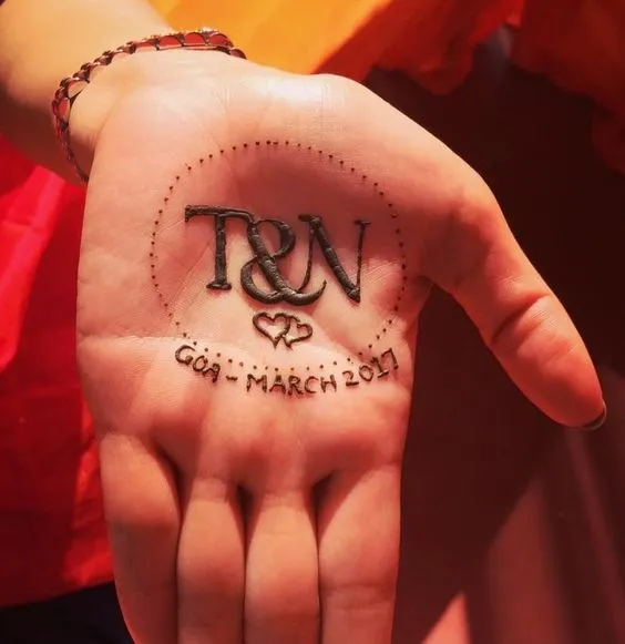 Mehndi with Initials Photo of Mehndi with Initials