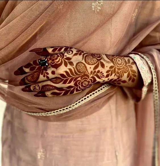 Heavy Bloom Bharwa Mehndi Design Photo of Heavy Bloom Bharwa Mehndi Design
