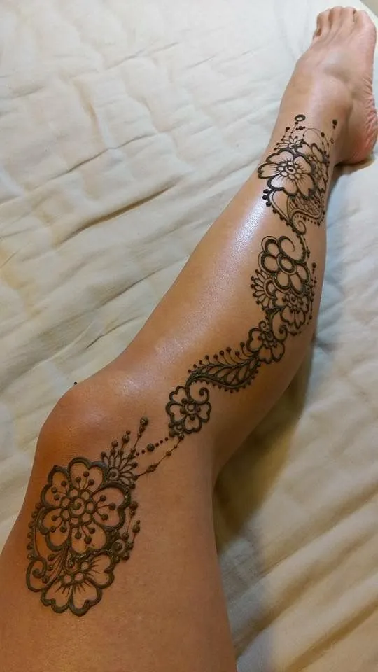 Arabic Full Leg Floral Mehndi Photo of Arabic Full Leg Floral Mehndi