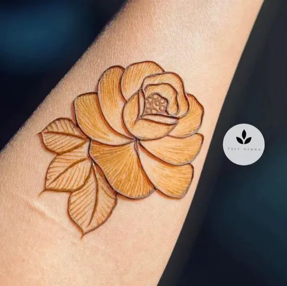 Rose Tattoo Mehndi Art on Forearm Photo of Rose Tattoo Mehndi Art on Forearm