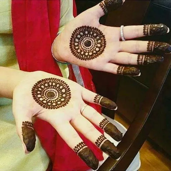 Photo of mandala mehndi design on front hand