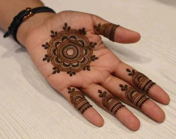 Elegant Round Mehndi For A Neat And Classy Look Photo of Elegant Round Mehndi For A Neat And Classy Look