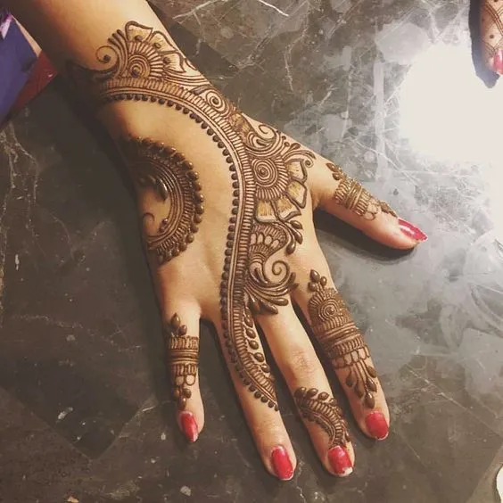 Aesthetic backhand mehndi design Photo of Aesthetic backhand mehndi design