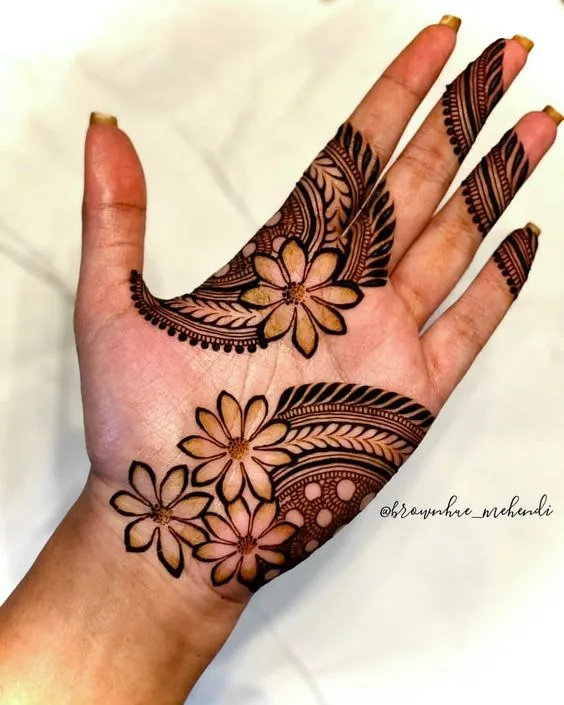 Simple front hand tattoo mehndi design Photo of Simple front hand tattoo mehndi design