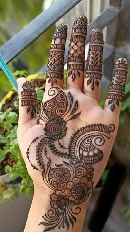 Simple front hand tattoo mehndi design Photo of Simple front hand tattoo mehndi design