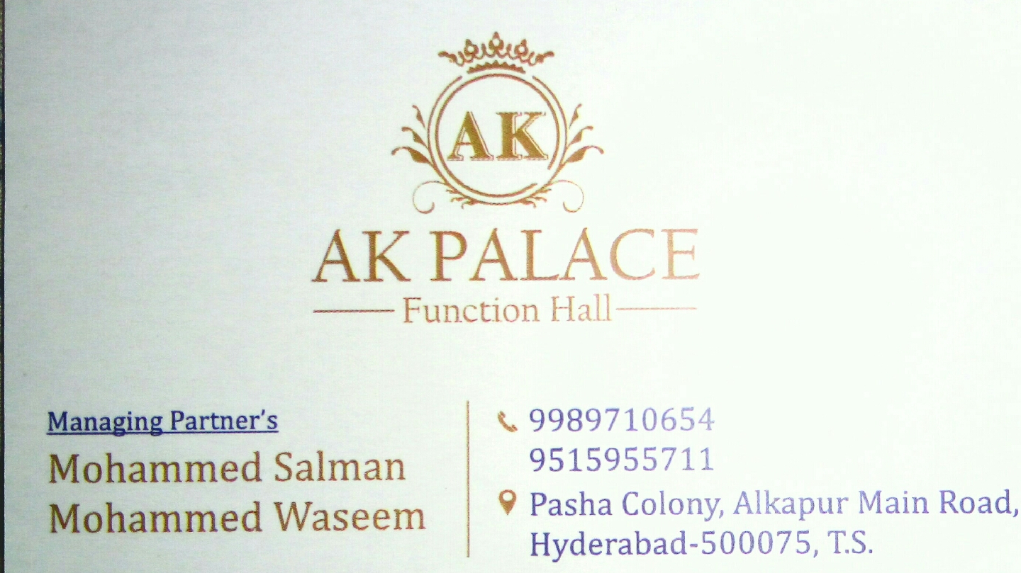 A K Palace Function Hall, Hyderabad - Wedding Venue Cost, Photos